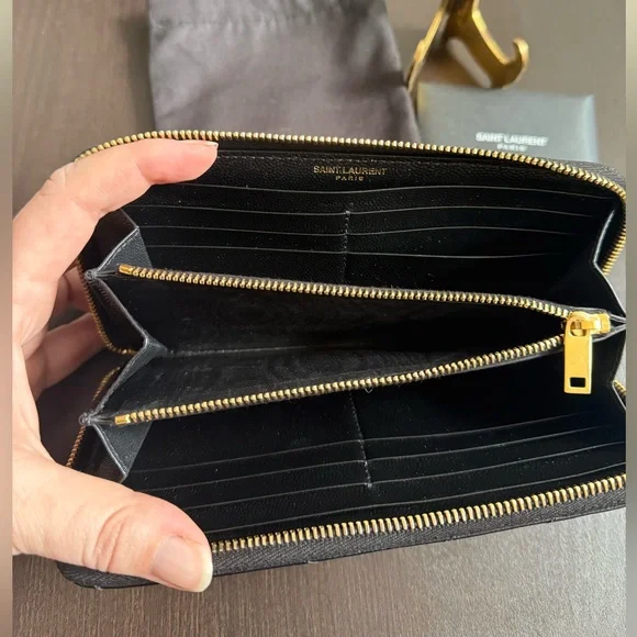 Saint Laurent Cassandre Matelassé Long Zippy Wallet